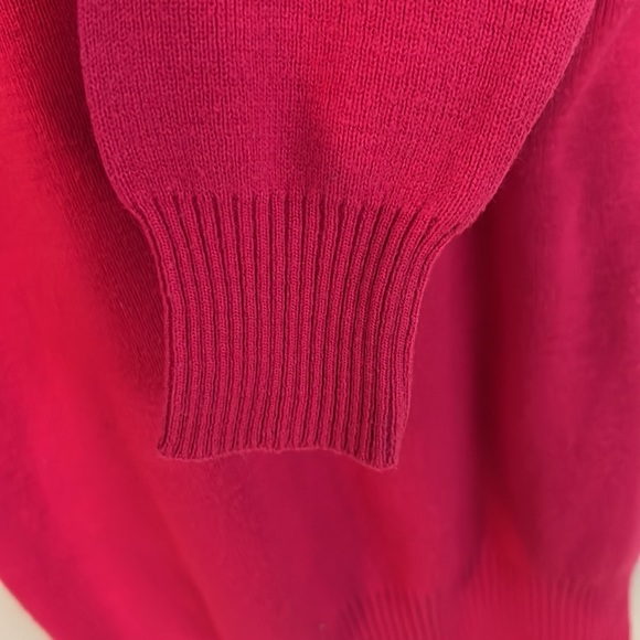 ZOD Lacoste Pink Magenta V Neck Cable Sweater Youth Size 16 - Picture 6 of 10